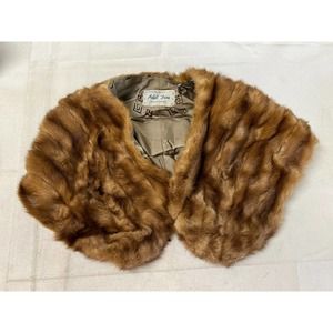 Adell Furs Phoenix Arizona Master Craftsman 1960s Brown Mink Fur Stole Wrap Cape